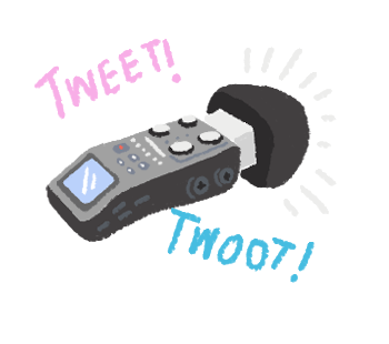 Spot illustration of a mic and Recorder