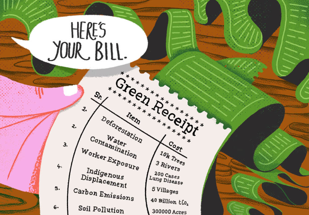 A green receipt illustration